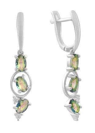 Срібні сережки proba з містик топазом 2.11ct (2191339)