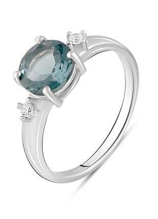 Серебряное кольцо proba с топазом лондон блю 1.685ct, вес изделия 2,86 гр (2024644) 18 размер