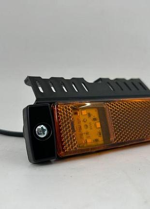 Ліхтар габарит боковий діод led жовтий з кронштейном yp139
