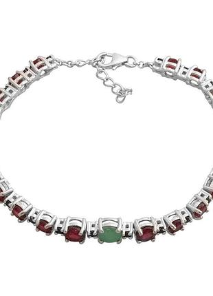 Срібний браслет proba з натуральним смарагдом 7.303ct, рубіном, сапфіром, вага виробу 10,9 г (2181668) 1720 розмір