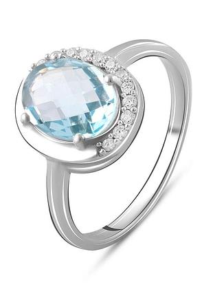 Серебряное кольцо proba с натуральным топазом 2.633ct, вес изделия 3,42 гр (2083405) 18 размер