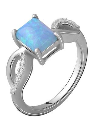 Срібне кільце proba з опалом 0.951ct, вага виробу 2,93 г (2060789) 17.5 розмір