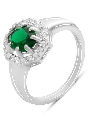 Серебряное кольцо proba с изумрудом nano 1.397ct, вес изделия 3,12 гр (2192176) 18 размер