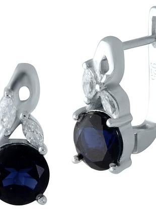 Срібні сережки proba із сапфіром nano 2.717ct (1958964)