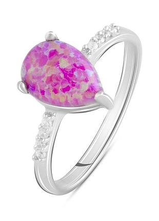 Срібне кільце proba з опалом 1.037ct, вага виробу 2,21 г (2092049) 17.5 розмір