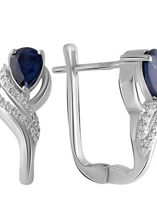 Срібне кільце proba з натуральним сапфіром 0.74ct, вага виробу 3,63 г (2051824) 16.5 розмір