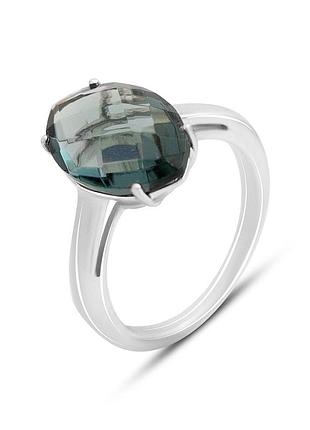 Серебряное кольцо proba с топазом лондон блю 4.84ct, вес изделия 3,68 гр (2127369) 17.5 размер