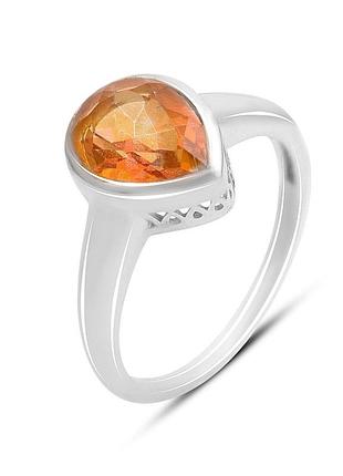 Серебряное кольцо proba с натуральным золотим кварцем 1.787ct, вес изделия 2,6 гр (2165743) 17 размер
