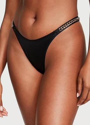 Трусики женские victorias secret very sexy chain strap smooth черные со звеньями м