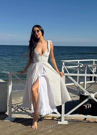 Женское летнее платье миди из батиста сердца, s