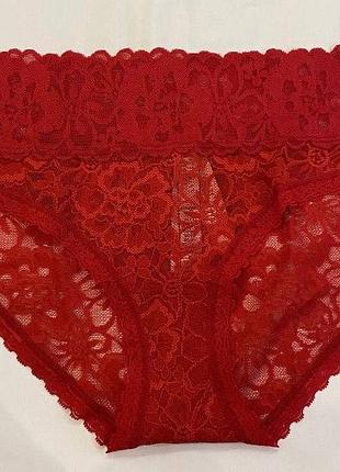 Трусики женские слипы кружевные victoria's secret s красные