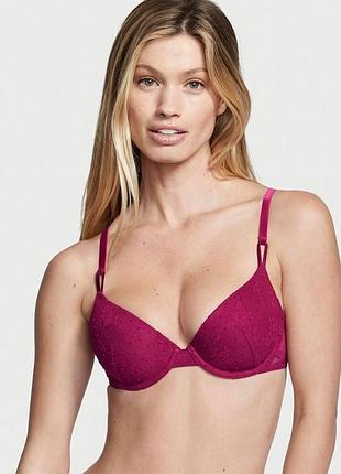 Бюстгальтер жіночий victoria's secret з мереживом 32 в колір бордо