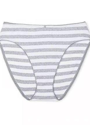 Бавовняні жіночі трусики victoria's secret брифи xl біло-сіра смужка