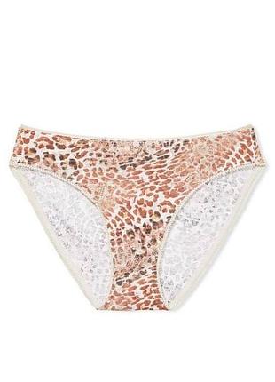 Бавовняні трусики бікіні victoria's secret 100% cotton bikini panty s леопардові