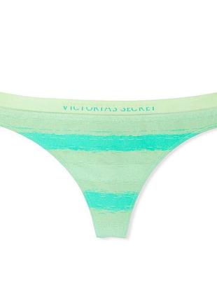 Трусики танга женские victoria's secret pink м зеленые в полоску