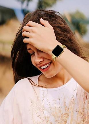 Жіночий металевий браслет для apple watch 42 мм / 44 мм / 45 мм - браслет з нержавіючої сталі, колір золото