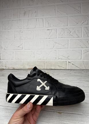 Крутые кожаные кеды off-white low vulcanized  размер 41