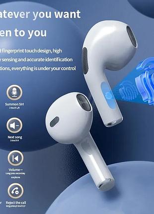 Бездротові bluetooth навушники tws з мікрофоном, сенсорне керування, type-c