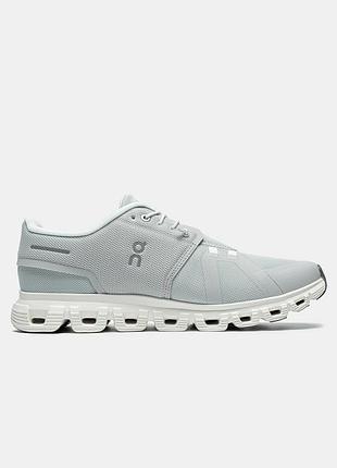 Серые мужские кроссовки loewe on running cloud 6 glacier white х лойве 44