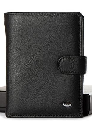 Кошелек мужской кожаный черный арт.m1 black dr. bond (китай)
