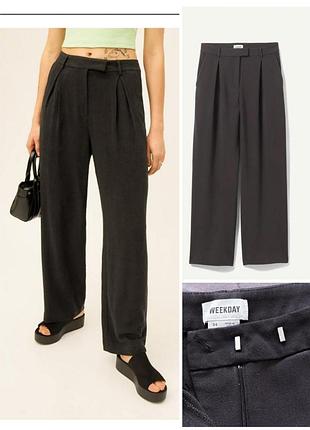 Свободные брюки с высокой посадкой weekday lilah trousers, p. xs/s