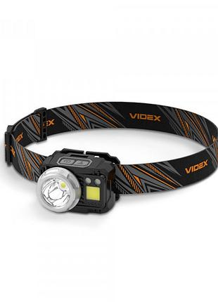 Налобний світлодіодний ліхтарик videx vlf-h075c 550lm 5000k для активного відпочинку ліхтар