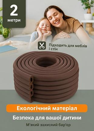 Защитная силиконовая лента на торцы мебели, длина 1 м общая ширина - 2 см защитная лента на мебель