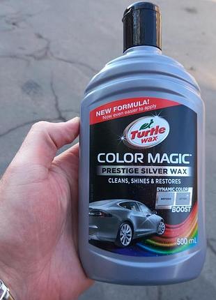 Поліроль для кузова turtle wax color magic, сіра 500 мл