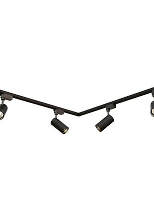 Комплект трекового освещения oledim set-13l 1+1x4 черный для современного интерьера светильник sku_7771739