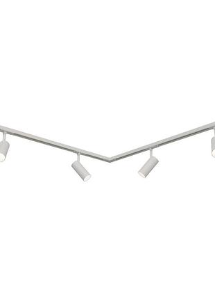 Комплект трекового освещения oledim set-9l 1+1x4 белый угловая люстра для зонирования пространства