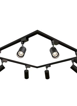 Комплект трекового освещения oledim set-19q 1x4 черный светильник для кухни и офиса трековый светильни sku_7771753