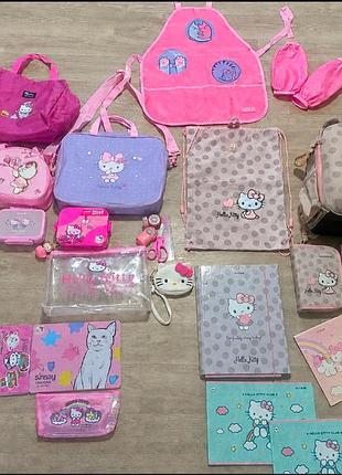 Комплект для маленької школярки kite hello kitty рюкзак пенал ланч бокс бутилочка приладдя термос, продається все, що на фото, є ще, запитуйте