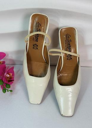 Молочные кожаные мюли la scarpa 38р