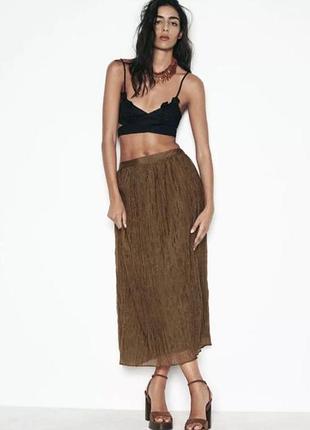 Спідниця з жатої тканини zara