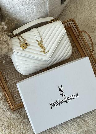 Сумка saint laurent college medium in quilted белый