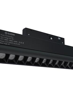 Магнитный трековый светильник поворотный oledim ol225 12w 4000k для акцентного освещения черный sku_7771486