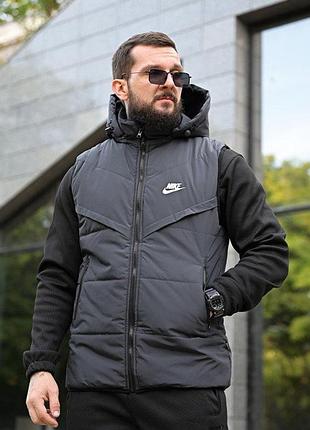 Мужская жилетка nk grey 4 пп8014