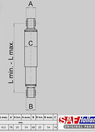 Амортизатор (причіп) o/o/280-413/20x78/20x68/80/71/saf 2376007000