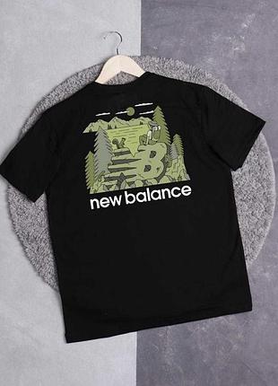 Мужская футболка new balance logo унисекс nb нью беленс черная