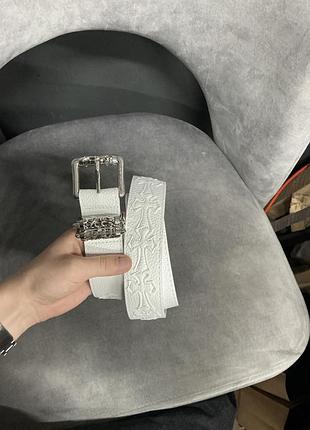 Ремень chrome hearts white oni size