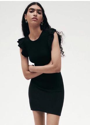 Сукня zara по фігурі із воланами