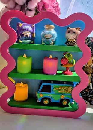 Подставка для фигурок funko pop, с уровней, розово-зеленая, 24 см
