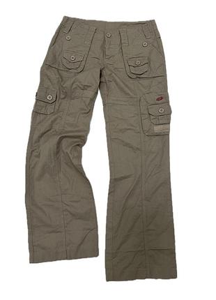 Штани карго beige ykk cargo rap bootcut straight leg pants 00’s