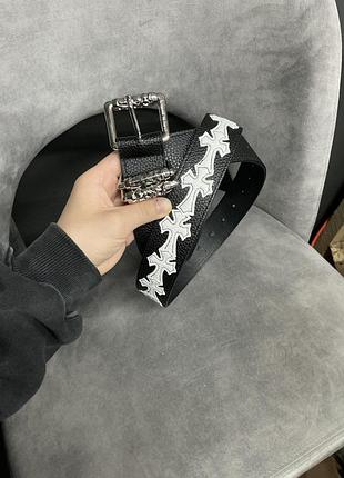 Ремень chrome hearts black/white oni size