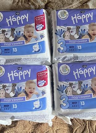 Підгузки bella happy 3, 4 упаковки по 13 штук