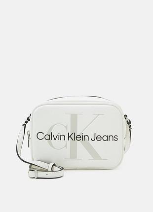 Сумка calvin klein jeans белая на плечо оригинал