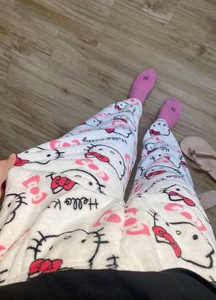 Теплі флісові штани hello kitty • ідеальні для зими, сну та відпочинку