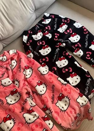 Яскраві піжамні штани hello kitty + людина-павук | тепло, м'якість і стиль у кожному сантиметрі