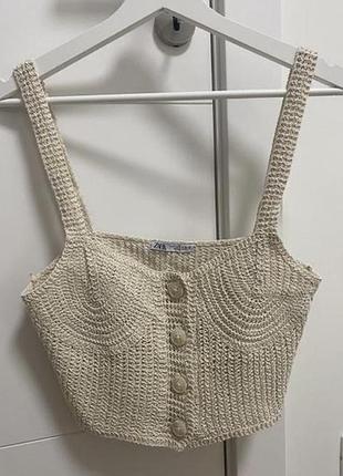 Топ, майка кроше , вязаная zara