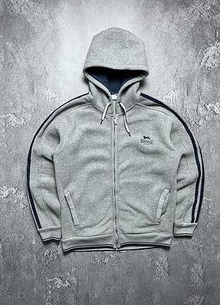Vintage винтажное плюшевое зип худи lonsdale лонсдейл big logo casual кэжуал size m размер м